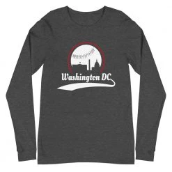 Fan Gear Nation Unisex Washington Nationals Baseball Long Sleeve Tee Shirt