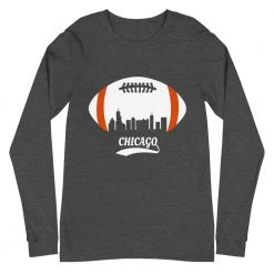 Fan Gear Nation Unisex Chicago Bears Football Premium Long Sleeve Tee Shirt
