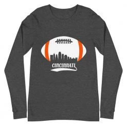 Fan Gear Nation Unisex Cincinnati Bengals Football Premium Long Sleeve Tee Shirt