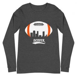 Fan Gear Nation Unisex Denver Broncos Football Premium Long Sleeve Tee Shirt