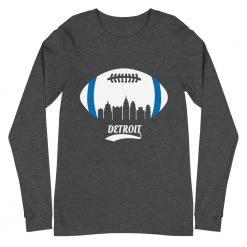 Fan Gear Nation Unisex Detroit Lions Football Premium Long Sleeve Tee Shirt