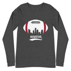 Fan Gear Nation Unisex Houston Texans Football Premium Long Sleeve Tee Shirt