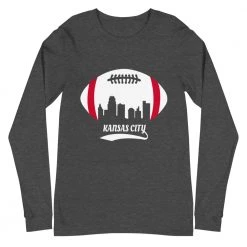 Fan Gear Nation Unisex Kansas City Chiefs Football Premium Long Sleeve Tee Shirt