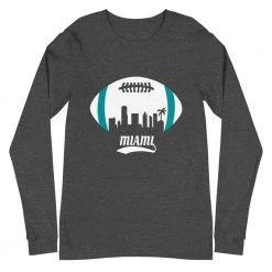 Fan Gear Nation Unisex Miami Dolphins Football Premium Long Sleeve Tee Shirt