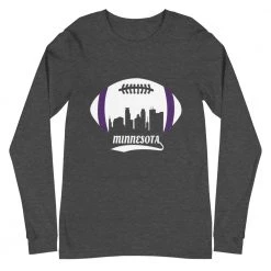 Fan Gear Nation Unisex Minnesota Vikings Football Premium Long Sleeve Tee Shirt