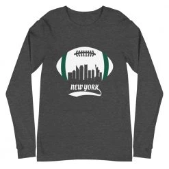 Fan Gear Nation Unisex New York Jets Football Premium Long Sleeve Tee Shirt