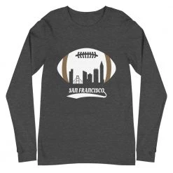 Fan Gear Nation Unisex San Francisco 49Ers Football Premium Long Sleeve Tee Shirt