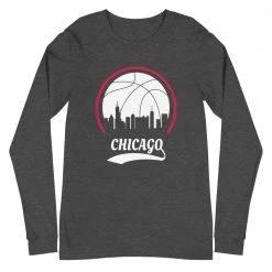 Fan Gear Nation Unisex Chicago Bulls Basketball Premium Long Sleeve Tee Shirt