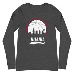 Fan Gear Nation Unisex Miami Heat Basketball Premium Long Sleeve Tee Shirt