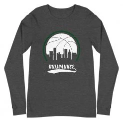 Fan Gear Nation Unisex Milwaukee Bucks Basketball Premium Long Sleeve Tee Shirt