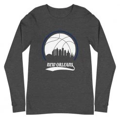 Fan Gear Nation Unisex New Orleans Pelicans Basketball Premium Long Sleeve Tee Shirt