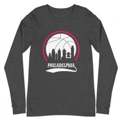 Fan Gear Nation Unisex Philadelphia 76Ers Basketball Premium Long Sleeve Tee Shirt