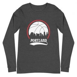 Fan Gear Nation Unisex Portland Trailblazers Basketball Premium Long Sleeve Tee Shirt