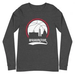 Fan Gear Nation Unisex Washington Wizards Basketball Premium Long Sleeve Tee Shirt