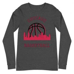 Fan Gear Nation Chicago Bulls Basketball Premium Long Sleeve Tee Shirt Unisex Cotton