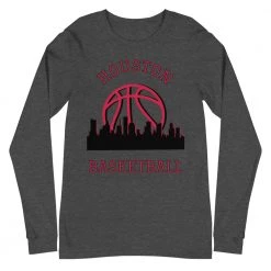 Fan Gear Nation Houston Rockets Basketball Premium Long Sleeve Tee Shirt Unisex Cotton