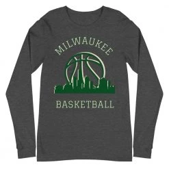 Fan Gear Nation Milwaukee Bucks Basketball Premium Long Sleeve Tee Shirt Unisex Cotton