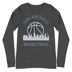 Fan Gear Nation San Antonio Spurs Basketball Premium Long Sleeve Tee Shirt Unisex Cotton