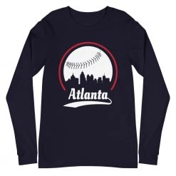Fan Gear Nation Unisex Atlanta Braves Baseball Long Sleeve Tee Shirt