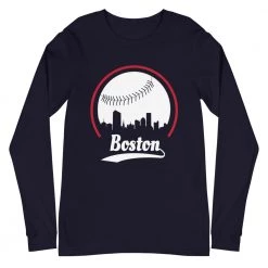 Fan Gear Nation Unisex Boston Red Sox Baseball Long Sleeve Tee Shirt