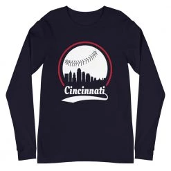 Fan Gear Nation Unisex Cincinnati Reds Baseball Long Sleeve Tee Shirt
