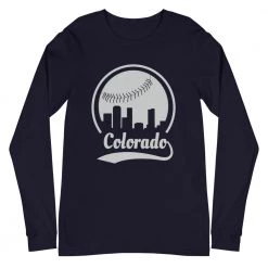 Fan Gear Nation Unisex Colorado Rockies Baseball Long Sleeve Tee Shirt