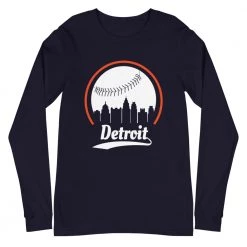 Fan Gear Nation Unisex Detroit Tigers Baseball Long Sleeve Tee Shirt