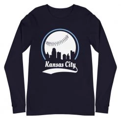 Fan Gear Nation Unisex Kansas City Royals Baseball Long Sleeve Tee Shirt