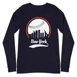 Fan Gear Nation Unisex New York Mets Baseball Long Sleeve Tee Shirt