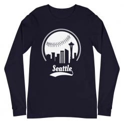 Fan Gear Nation Unisex Seattle Mariners Baseball Long Sleeve Tee Shirt