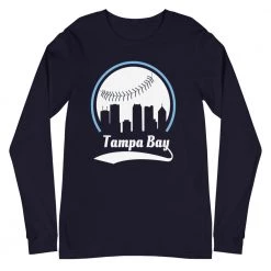 Fan Gear Nation Unisex Tampa Bay Rays Baseball Long Sleeve Tee Shirt
