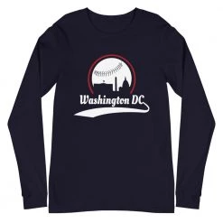 Fan Gear Nation Unisex Washington Nationals Baseball Long Sleeve Tee Shirt