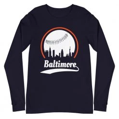 Fan Gear Nation Unisex Baltimore Orioles Baseball Long Sleeve Tee Shirt