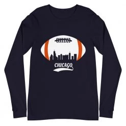 Fan Gear Nation Unisex Chicago Bears Football Premium Long Sleeve Tee Shirt