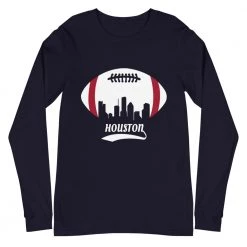 Fan Gear Nation Unisex Houston Texans Football Premium Long Sleeve Tee Shirt