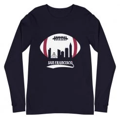 Fan Gear Nation Unisex San Francisco 49Ers Football Premium Long Sleeve Tee Shirt