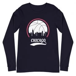 Fan Gear Nation Unisex Chicago Bulls Basketball Premium Long Sleeve Tee Shirt