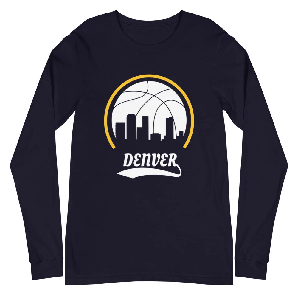 Fan Gear Nation Unisex Denver Nuggets Basketball Premium Long Sleeve Tee Shirt 3 Fan Gear Nation Unisex Denver Nuggets Basketball Premium Long Sleeve Tee Shirt