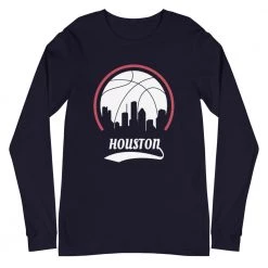 Fan Gear Nation Unisex Houston Rockets Basketball Premium Long Sleeve Tee Shirt
