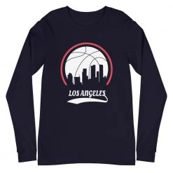 Fan Gear Nation Unisex Los Angeles Clippers Basketball Premium Long Sleeve Tee Shirt