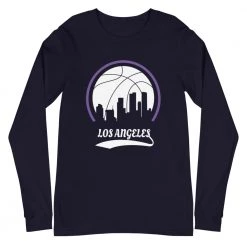 Fan Gear Nation Unisex Los Angeles Lakers Basketball Premium Long Sleeve Tee Shirt