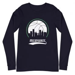 Fan Gear Nation Unisex Milwaukee Bucks Basketball Premium Long Sleeve Tee Shirt