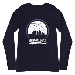Fan Gear Nation Unisex New Orleans Pelicans Basketball Premium Long Sleeve Tee Shirt