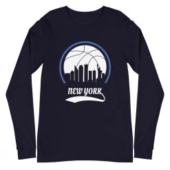 Fan Gear Nation Unisex New York Knicks Basketball Premium Long Sleeve Tee Shirt