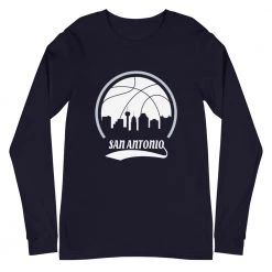 Fan Gear Nation Unisex San Antonio Spurs Basketball Premium Long Sleeve Tee Shirt