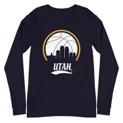 Fan Gear Nation Unisex Utah Jazz Basketball Premium Long Sleeve Tee Shirt