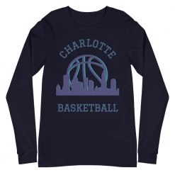 Fan Gear Nation Charlotte Hornets Basketball Premium Long Sleeve Tee Shirt Unisex Cotton