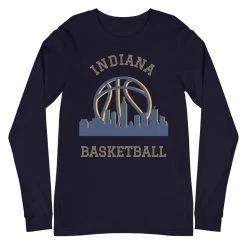 Fan Gear Nation Indiana Pacers Basketball Premium Long Sleeve Tee Shirt Unisex Cotton