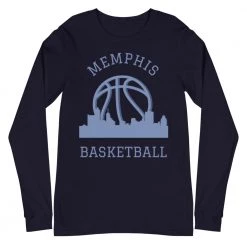 Fan Gear Nation Memphis Grizzlies Basketball Premium Long Sleeve Tee Shirt Unisex Cotton