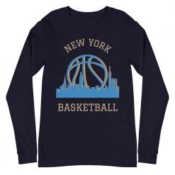 Fan Gear Nation New York Knicks Basketball Premium Long Sleeve Tee Shirt Unisex Cotton